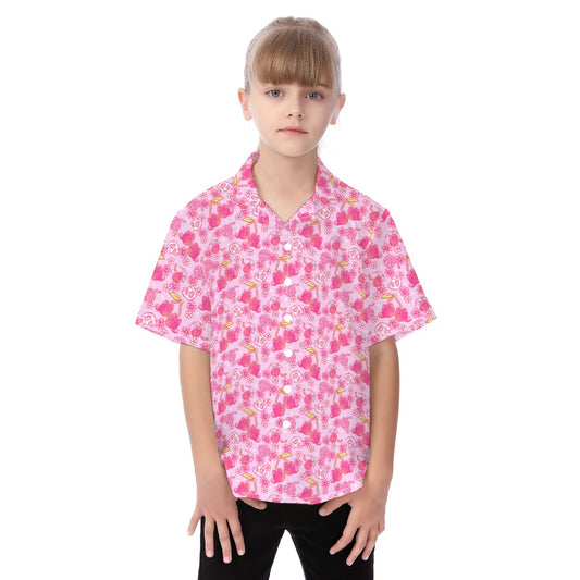 Fruitimals - Cherry Kittens - Kid's Hawaiian Button Up Shirt
