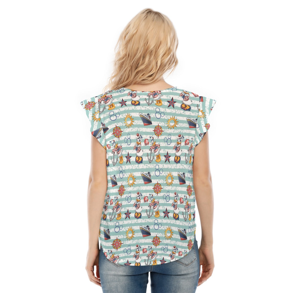 Sailor Duo on Deck - Women’s Flutter Sleeve Top