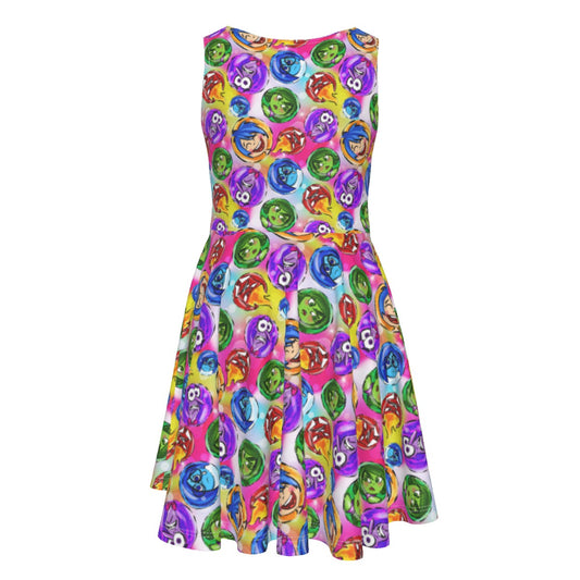 Inside Out Emotions - Kid's Sleeveless Skater Dress