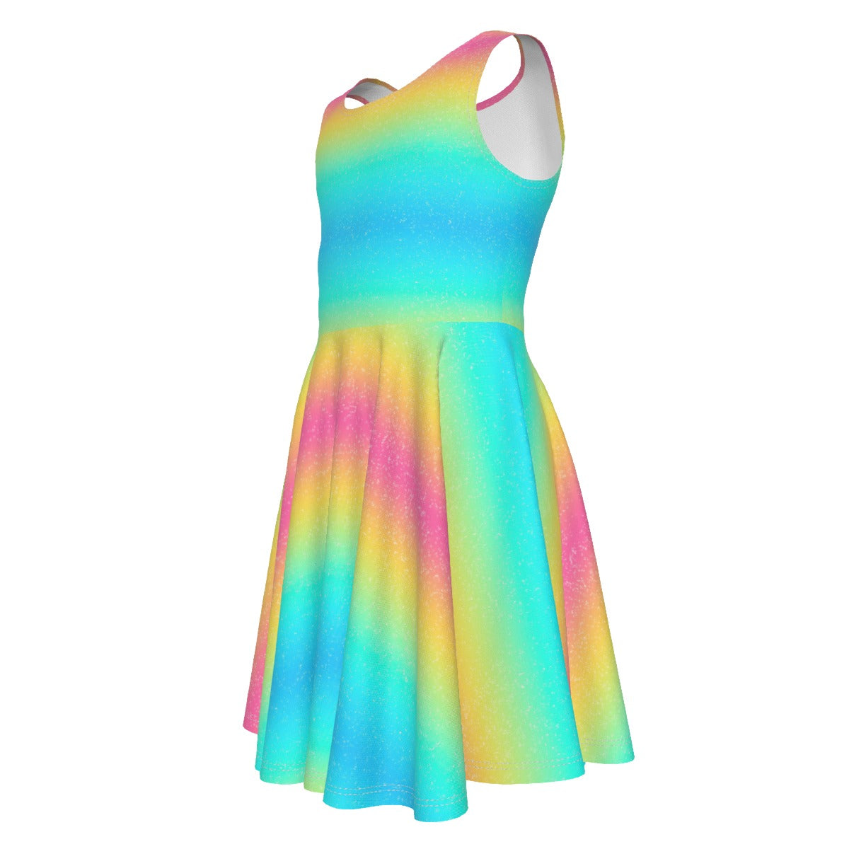 Rainbow Ombre - Kid's Sleeveless Skater Dress