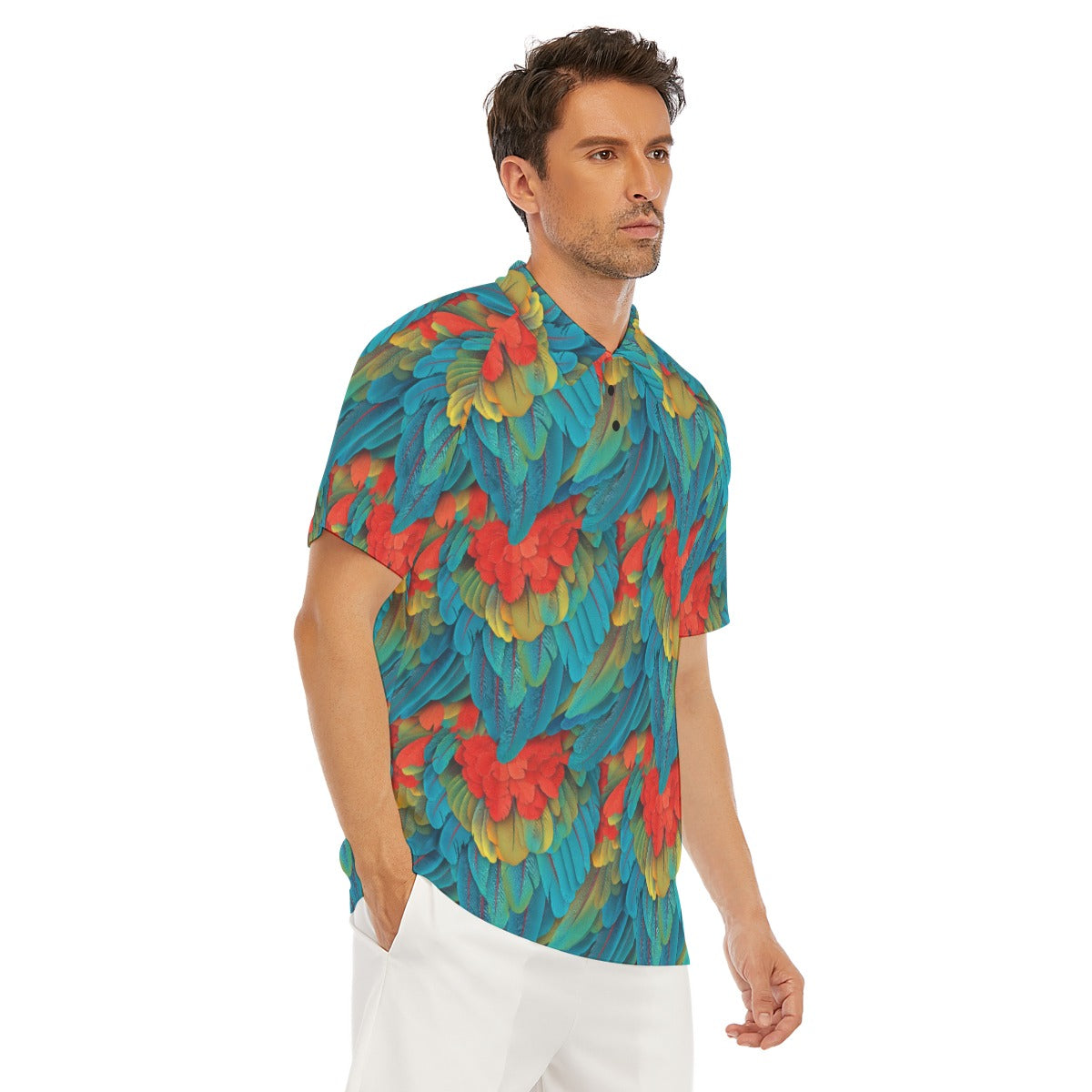 Animal Print - Macaw Parrot - Men's Polo Shirt