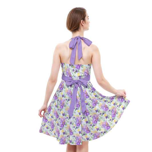 Zest Of The Fest Violet Lemonade - Women's Halter Vintage Pocket Dress