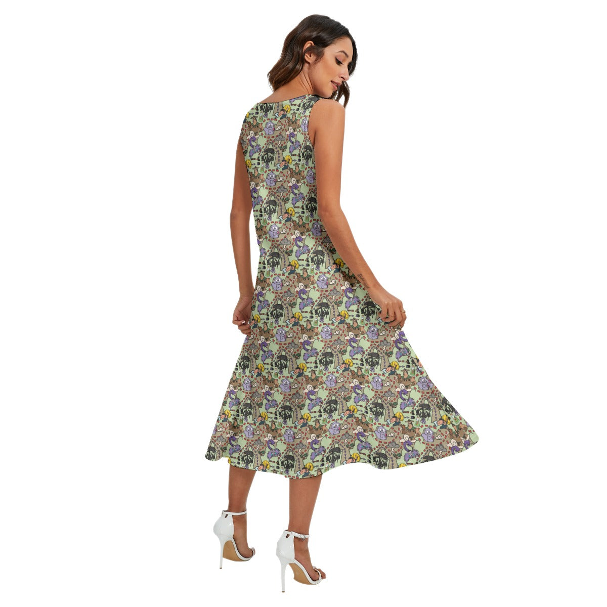 Emperor’s Chaotic Groove - Women’s Diagonal Pocket Midi Dress