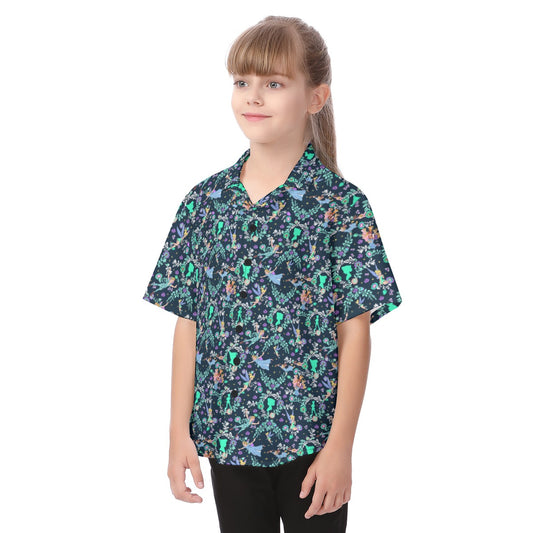 Garden Whimsy - Neverland Flight - Kid's Hawaiian Button Up Shirt