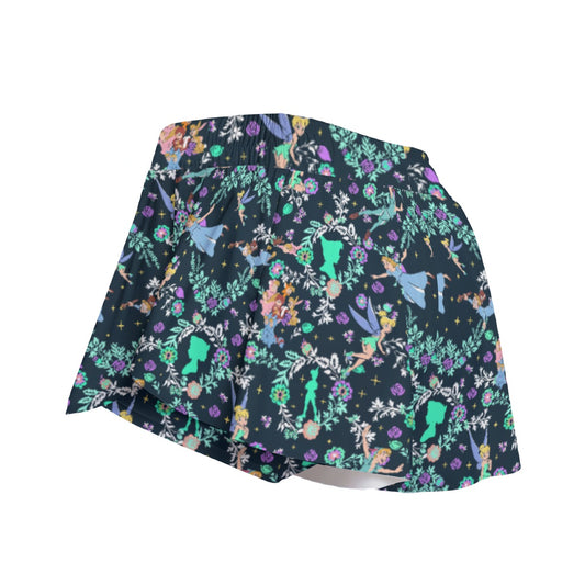 Garden Whimsy - Neverland Flight - Women's Flowy Pocket Shorts