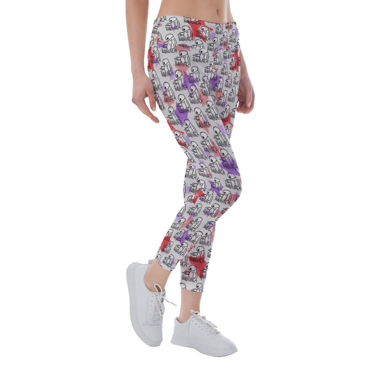 White Robot Balala - Women's Yoga Leggings