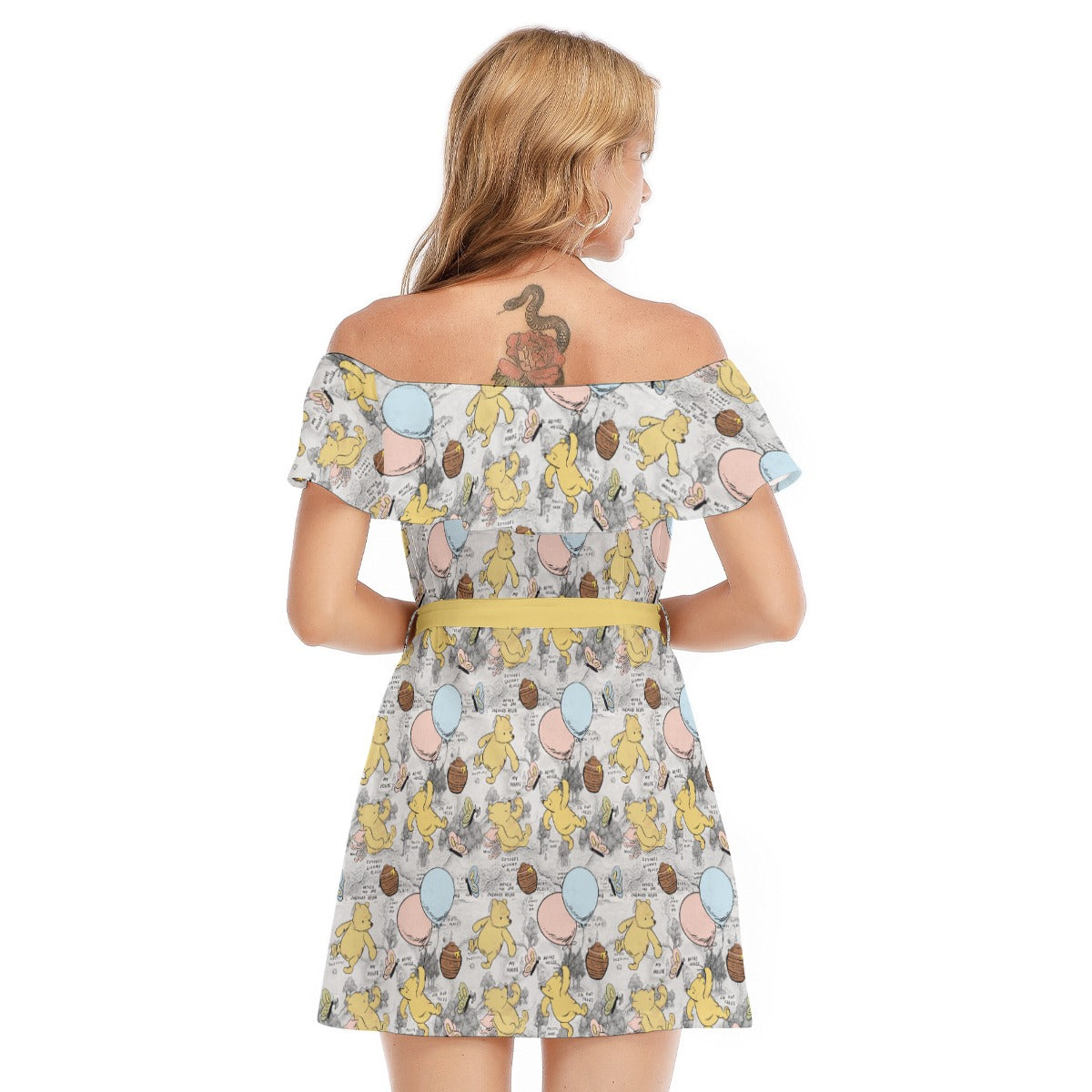 Silly Old Bear - Women's Off-shoulder Ruffle Dress