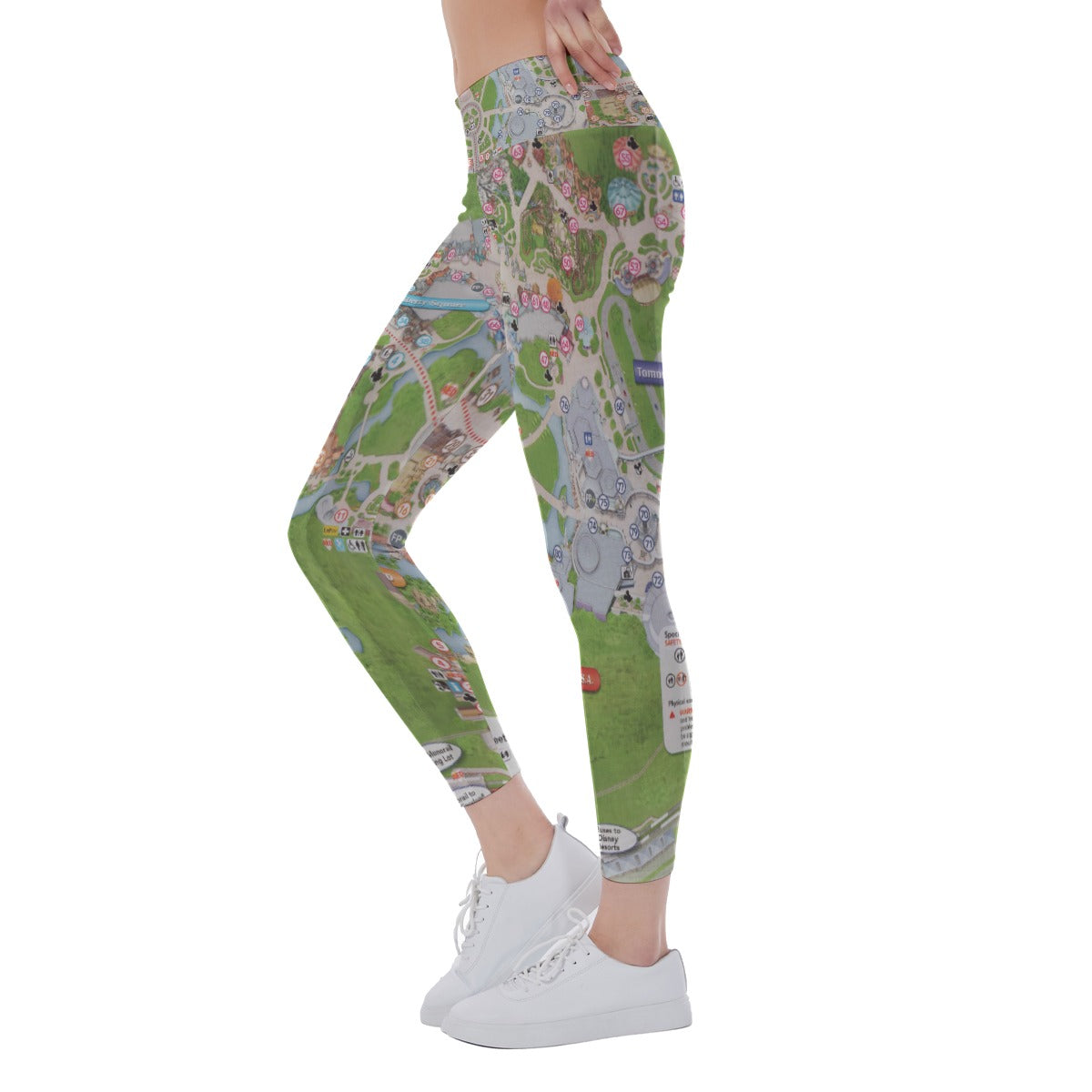 Vibrant Fantasy Park Map - Women's Yoga Leggings