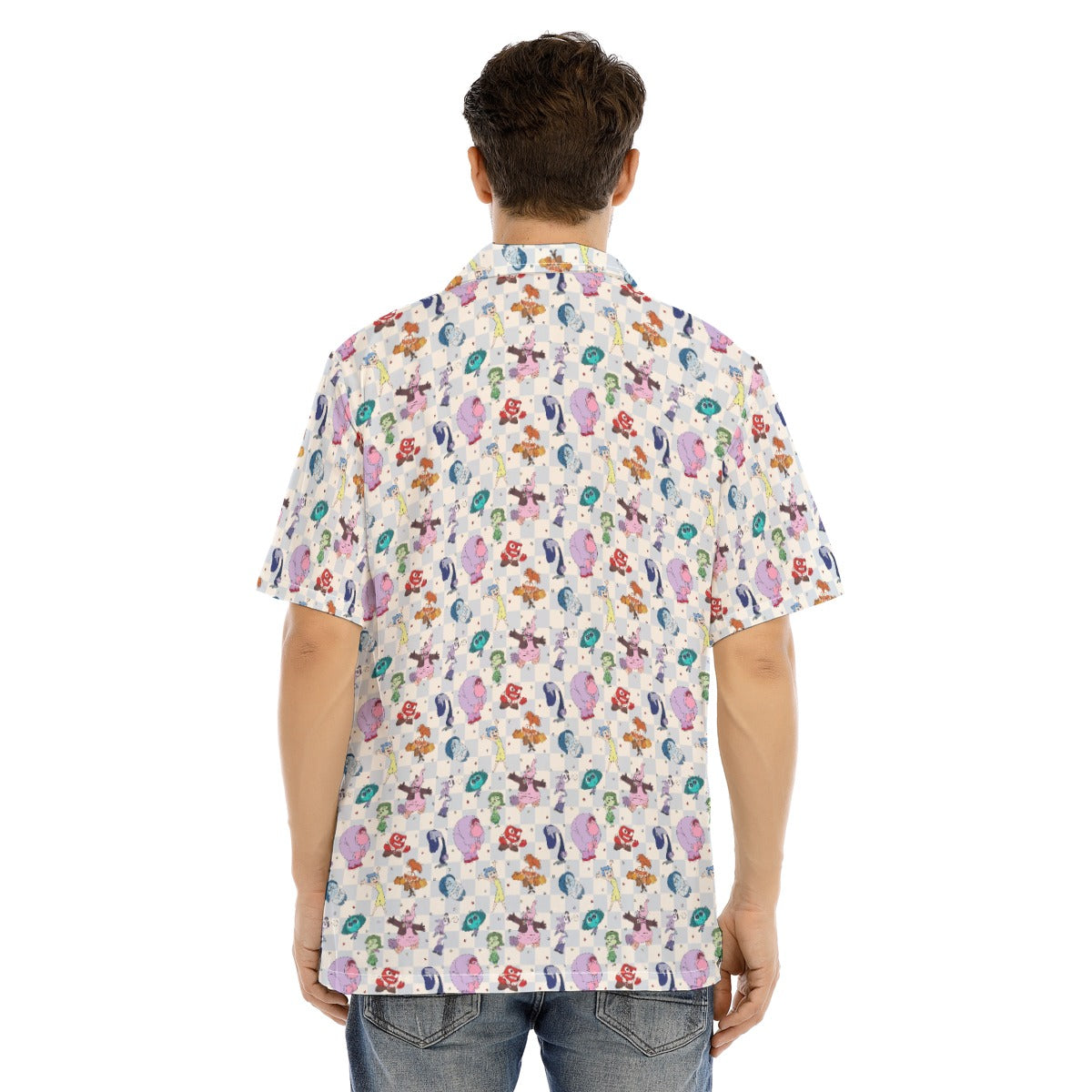 Blue Check Emotional Spectrum - Men's Hawaiian Button Up Shirt