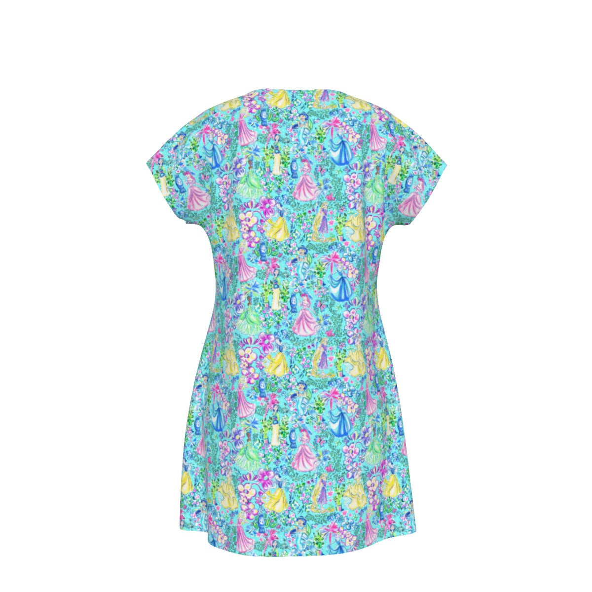 Bright Tropical Princess - Royal Garden Mashup - Women's T-Shirt Dress