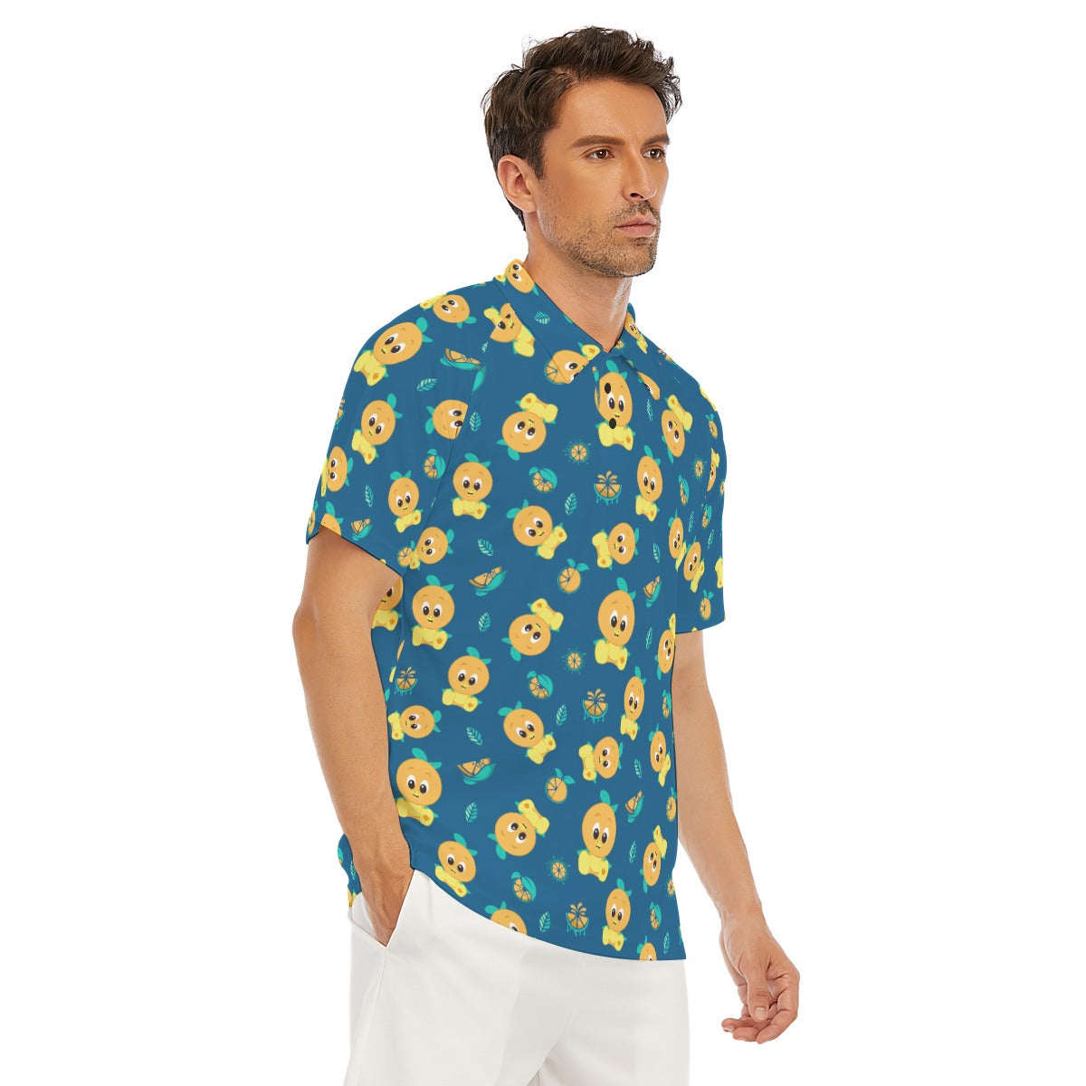 Cheerful Citrus Bird - Men's Polo Shirt