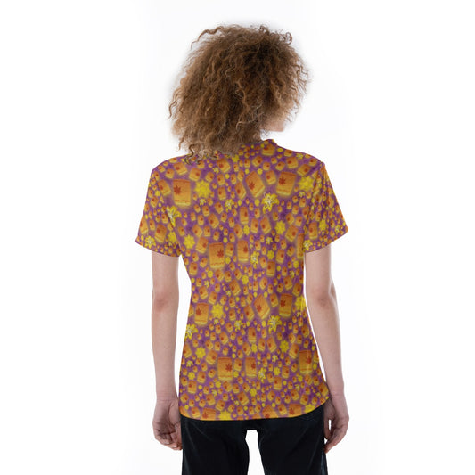 Lantern Glow Festival - Women's Short Sleeve V-Neck T-Shirt