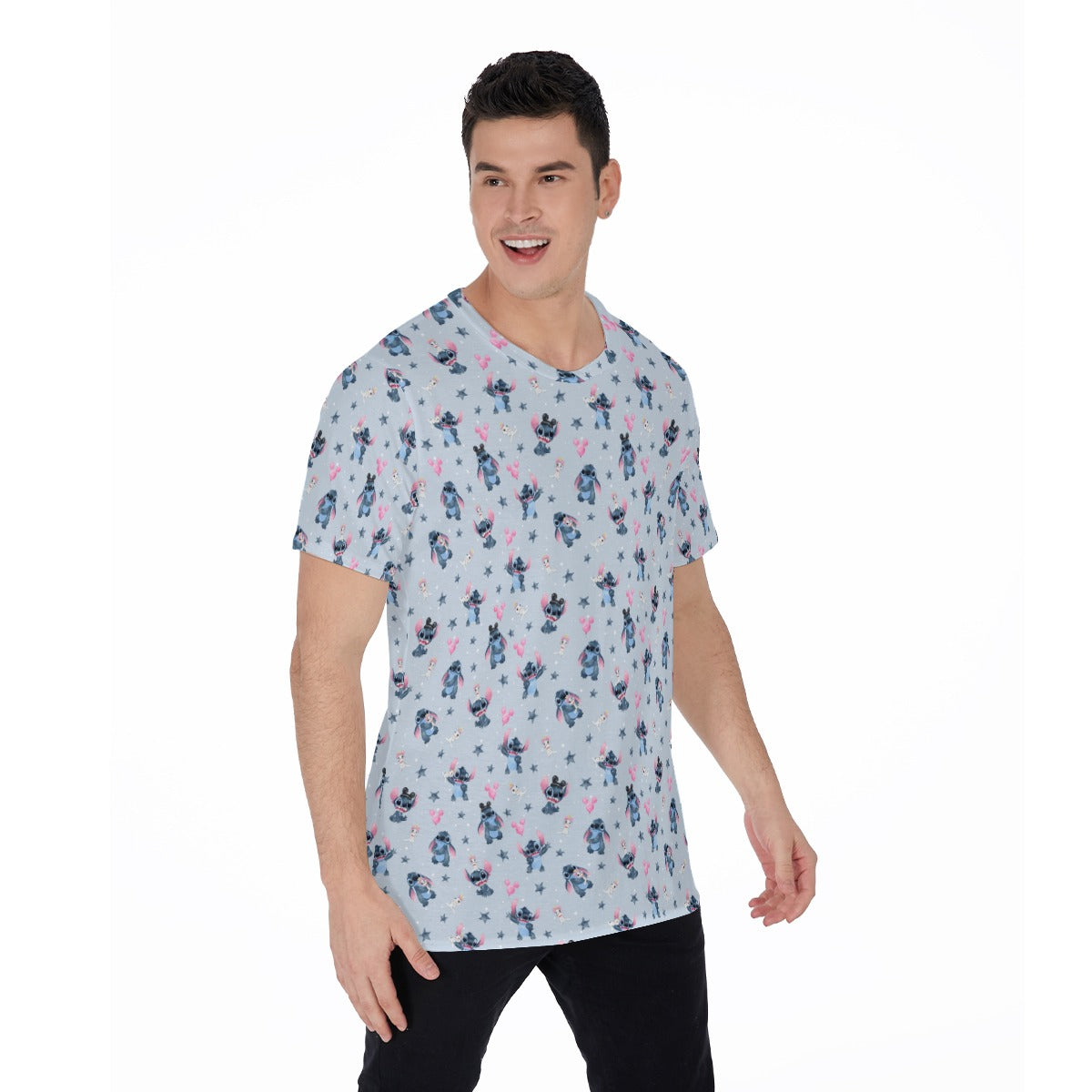 Happy Blue Alien - Men's Short Sleeve T-Shirt
