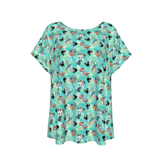 Pirate Crew Watercolor Adventure - Women’s Relaxed Fit Scoop Tee