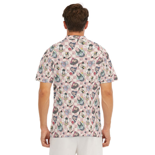 Pink Checkerboard Villains - Men's Polo Shirt