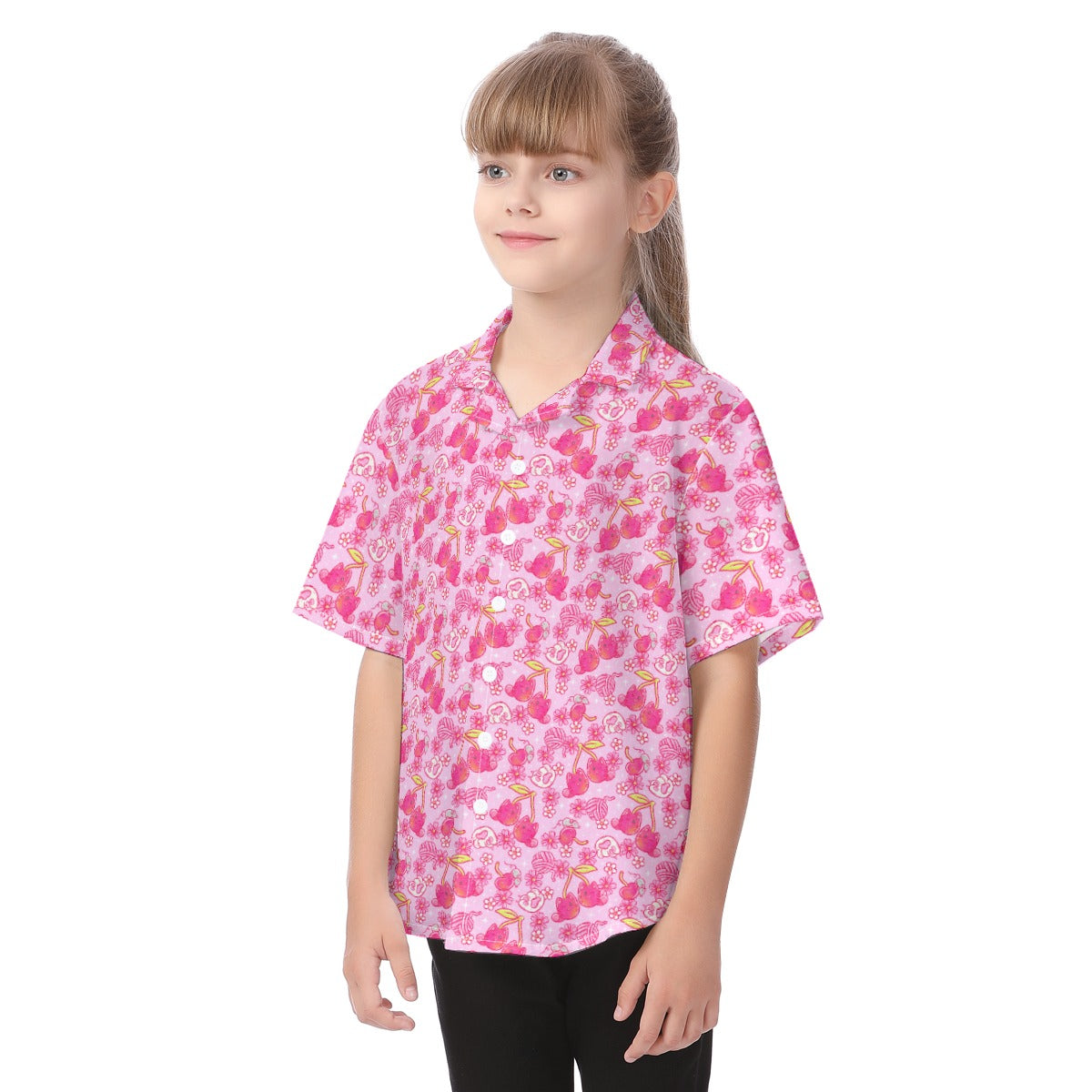 Fruitimals - Cherry Kittens - Kid's Hawaiian Button Up Shirt