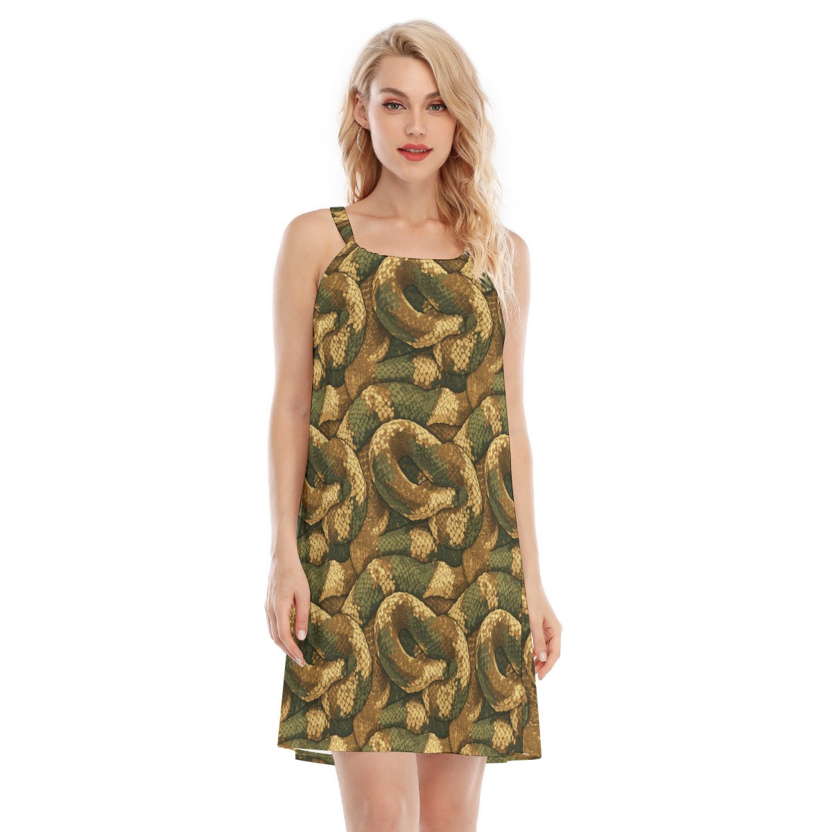 Animal Print - Snake - Women’s Adjustable Sundress