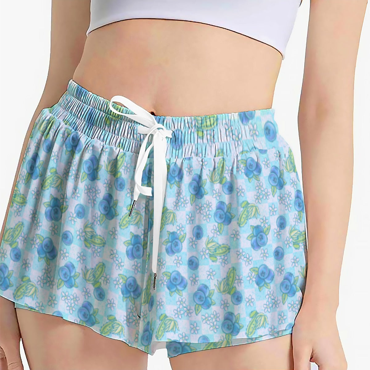 Summer Fruits - Blueberry - Women's Flowy Pocket Shorts