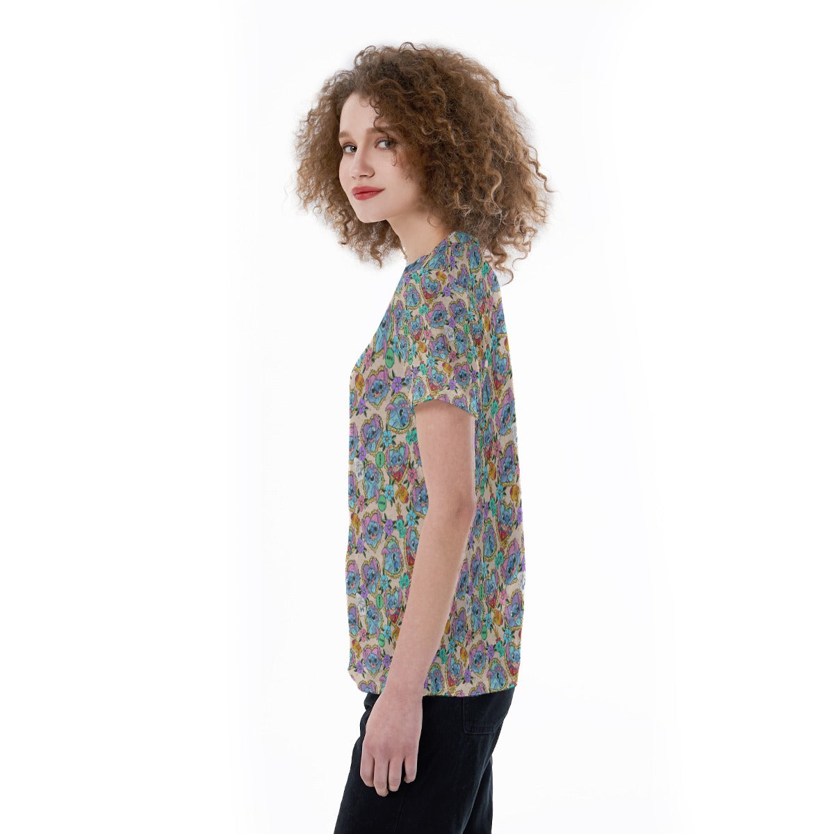 Tattoo Hearts Island Mischief - Women's Short Sleeve V-Neck T-Shirt