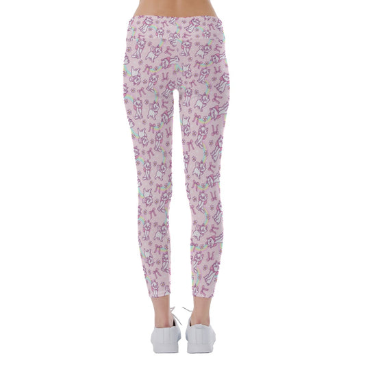 Rainbow Bow Kitty - Women's Yoga Leggings