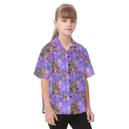 Whimsical Family Magic - Kid's Hawaiian Button Up Shirt