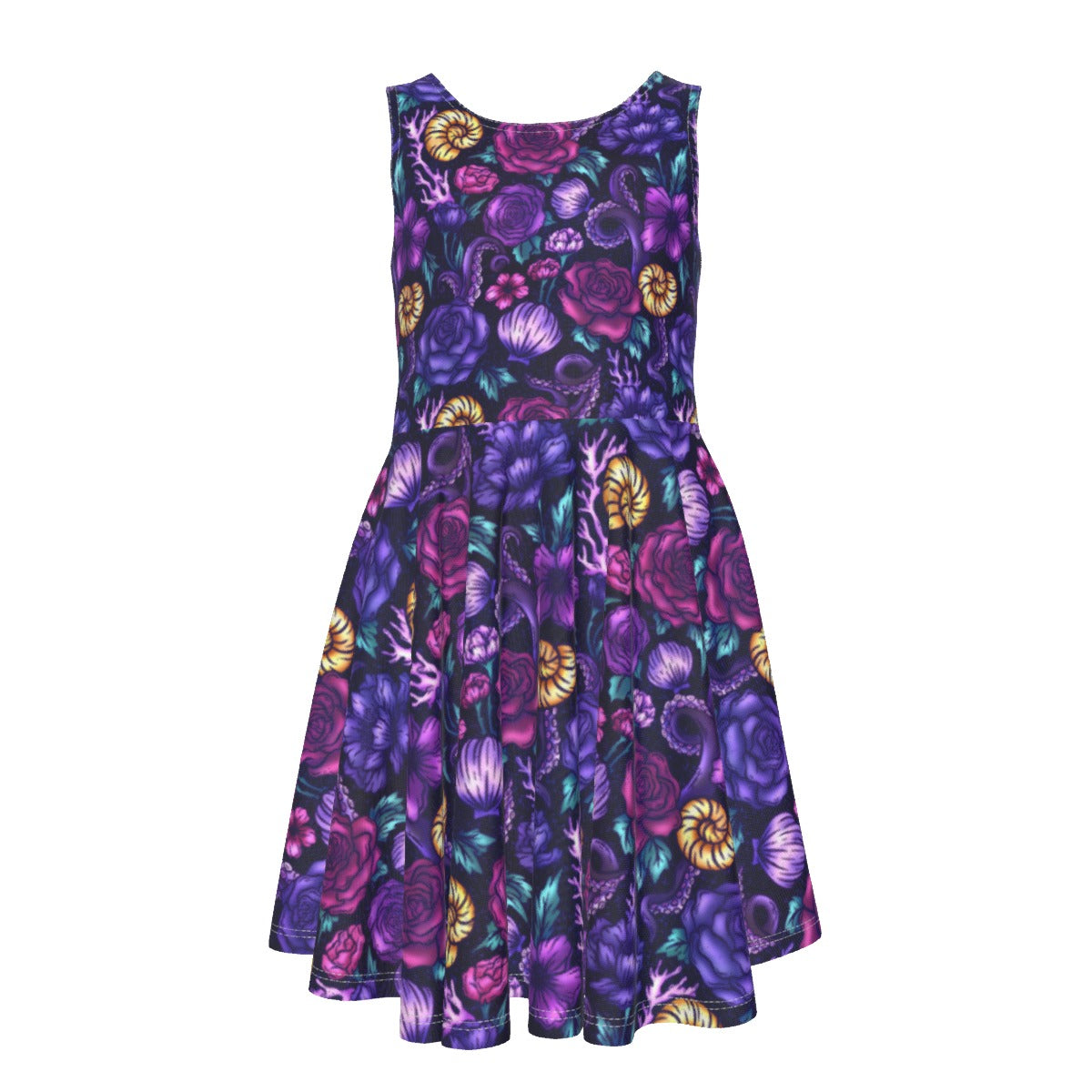 Fairytale Florals – Dark Sea Witch - Kid's Sleeveless Skater Dress