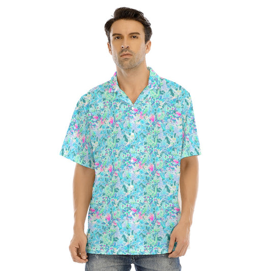 Bright Floral Flight - Neverland Adventure - Men's Hawaiian Button Up Shirt