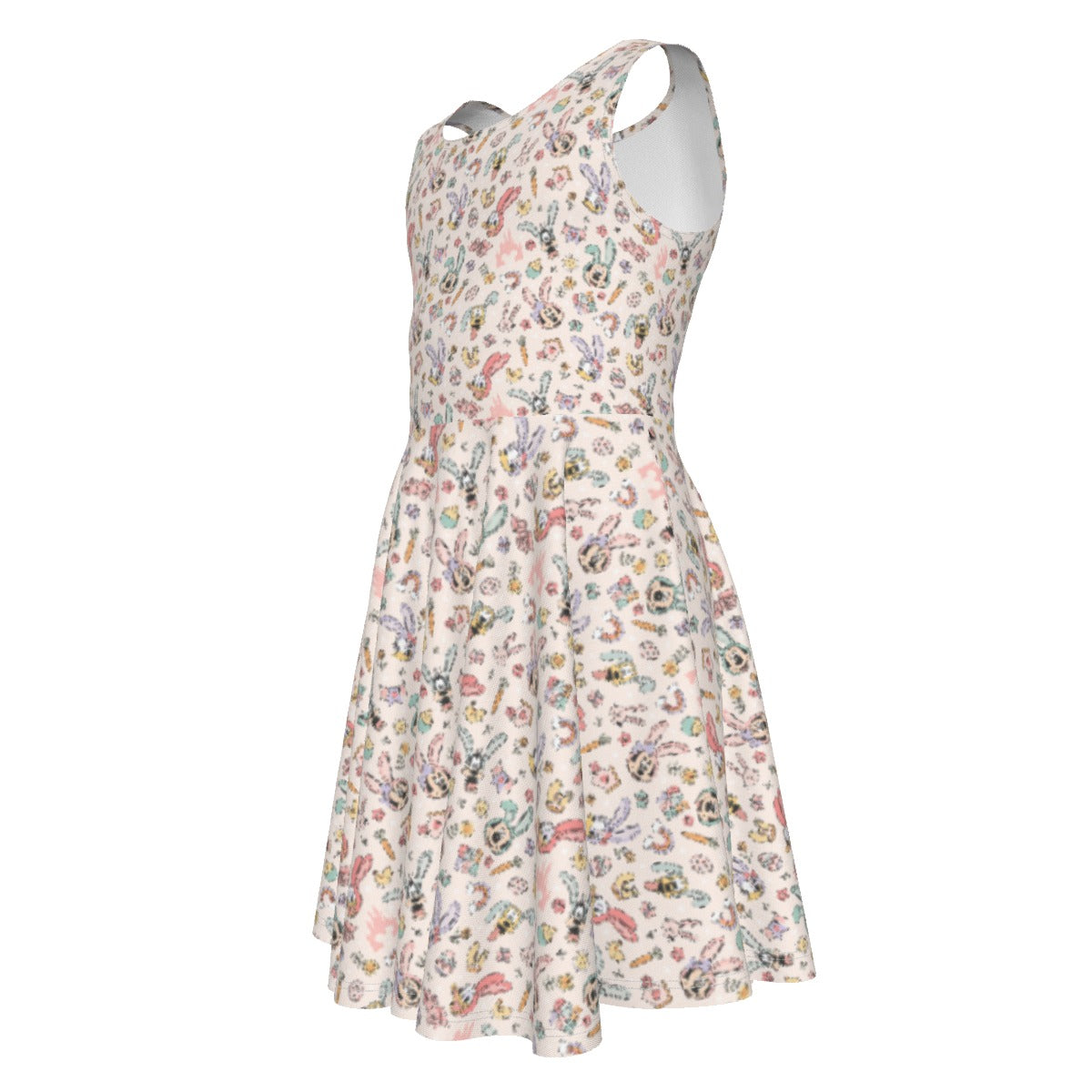 Springtime Friends Celebration Fun - Kid's Sleeveless Skater Dress