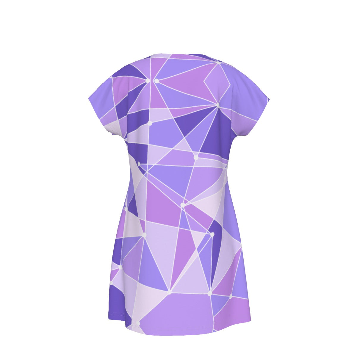 Geometric Purple Wall - Women's T-Shirt Dress