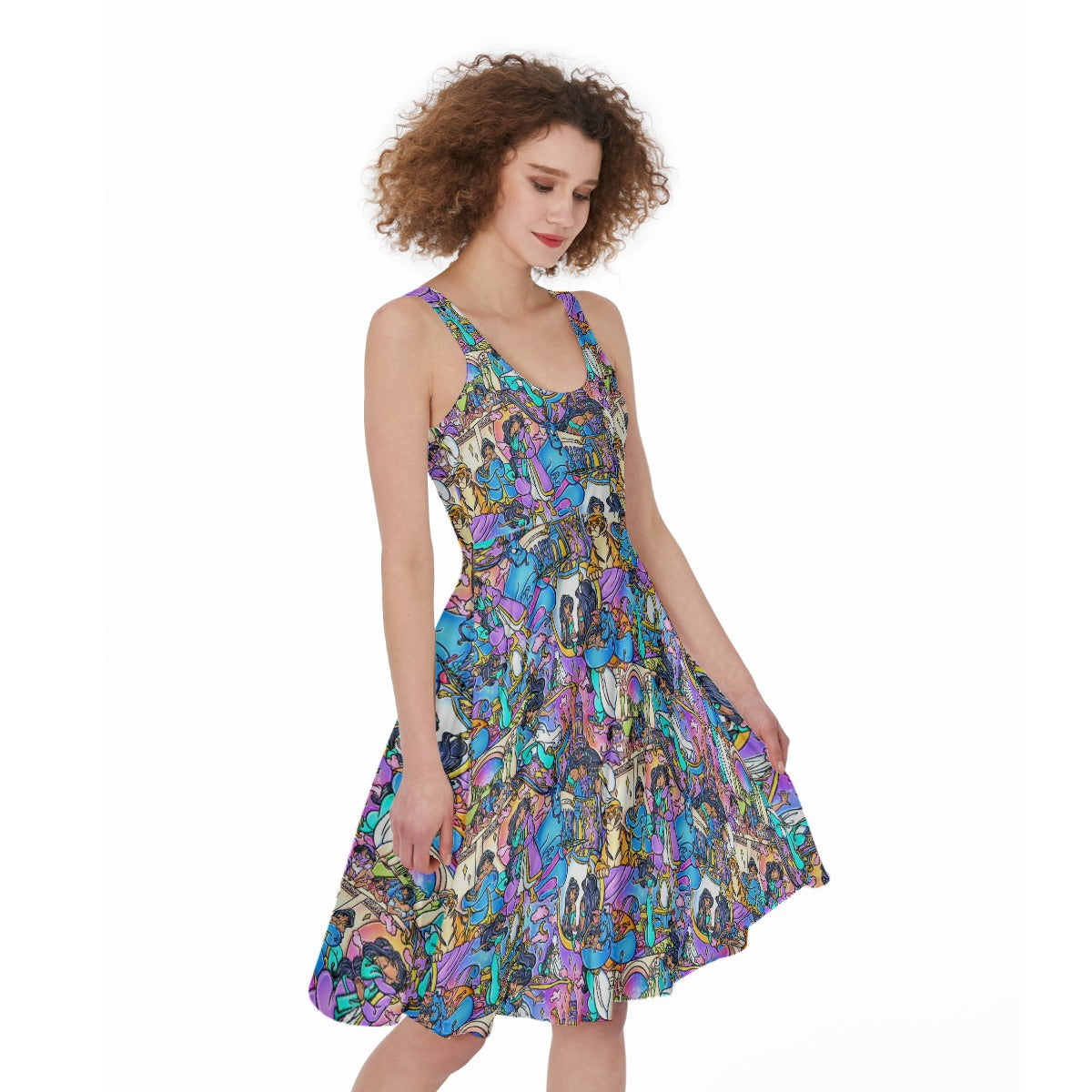Magic Carpet Storybook Scenes - Pocket Midi Skater Dress