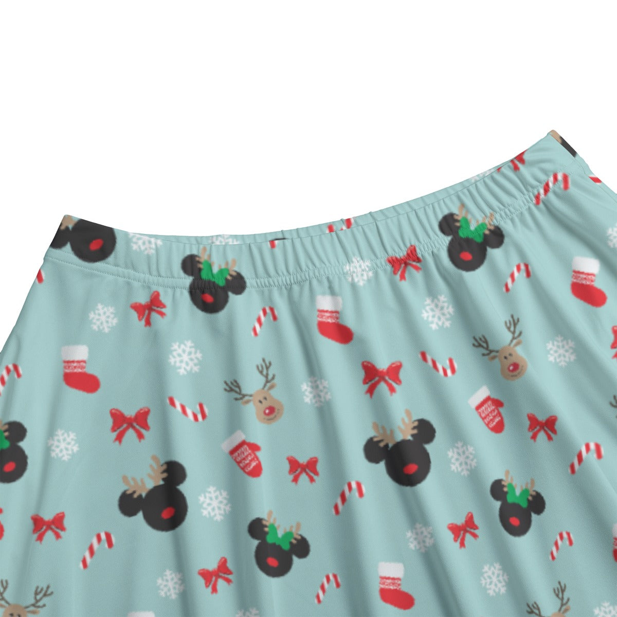 Festive Reindeer Mouse Holiday - Women’s Pocket Midi Skirt