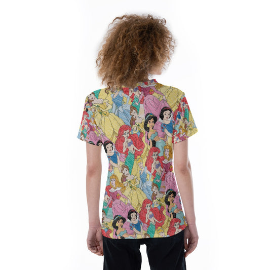 Royal Princess Sketches - Women's Short Sleeve V-Neck T-Shirt