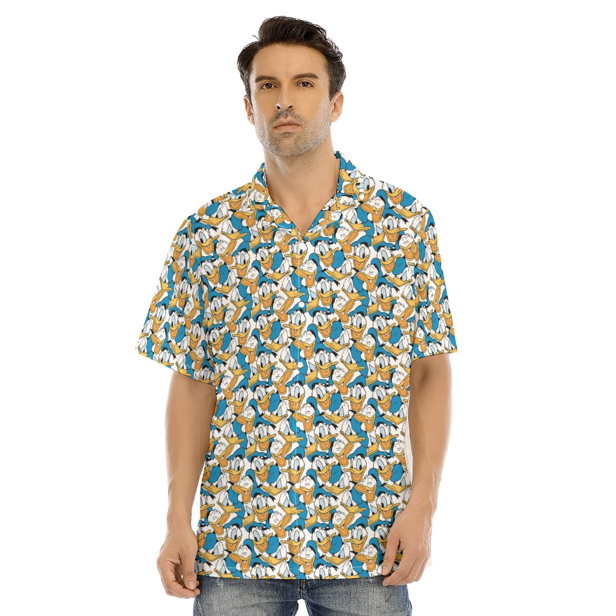 Many Faces of Feisty Duck - Men's Hawaiian Button Up Shirt