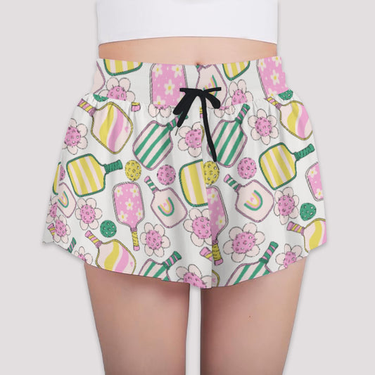 Pretty Pickleball Paddles - Girls’ Flowy Pocket Shorts