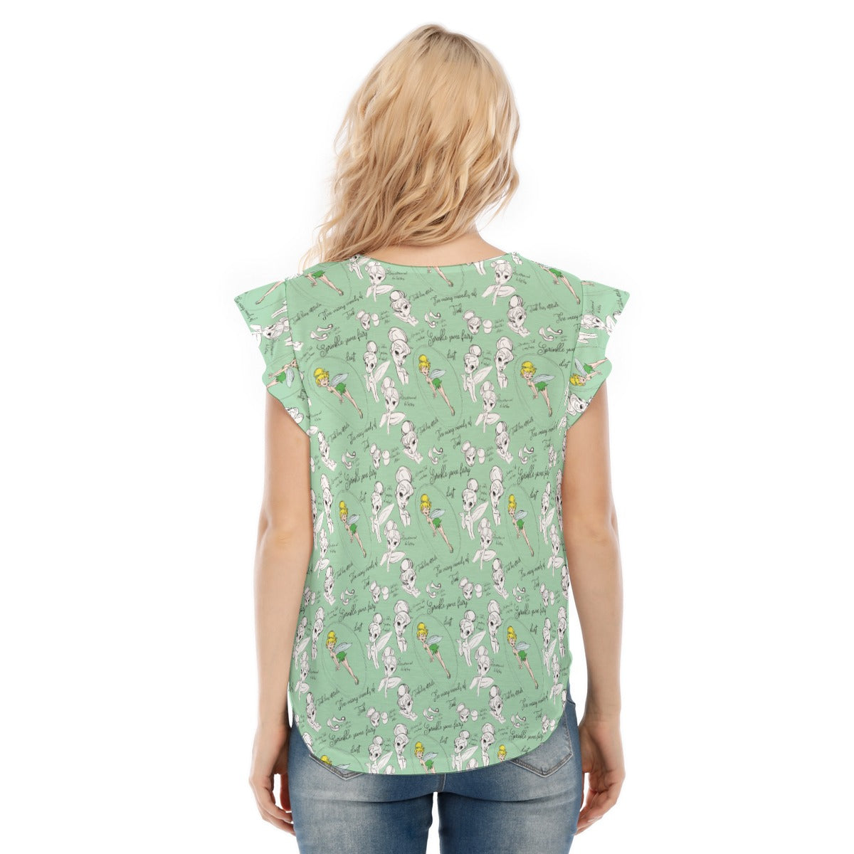 Drawing Pixie Fairy - Women’s Flutter Sleeve Top