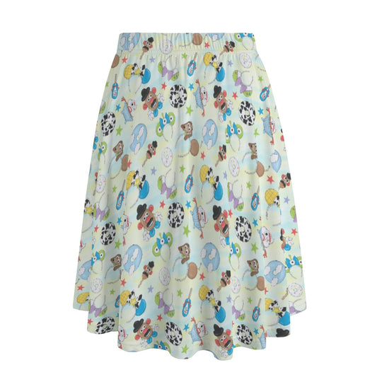 Playful Toy Style Icons - Women’s Pocket Midi Skirt