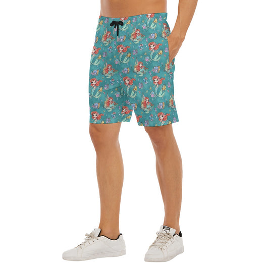 Whimsical Ocean Princess - Men’s Pocket Beach Shorts