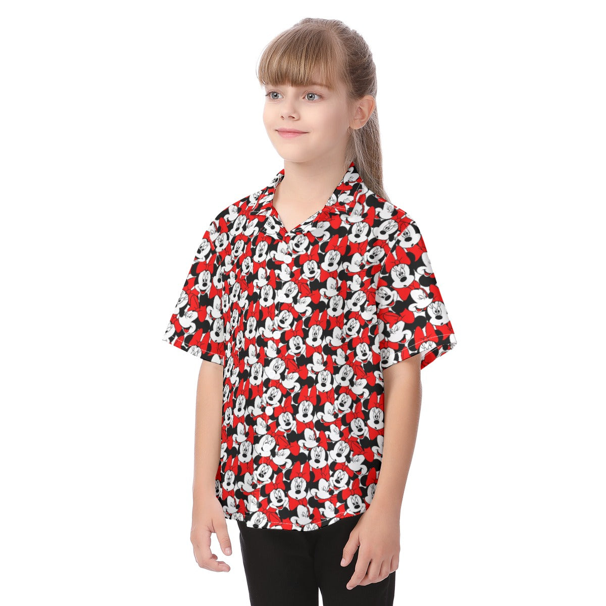 Many Faces of Polka Dot Mouse - Kid's Hawaiian Button Up Shirt