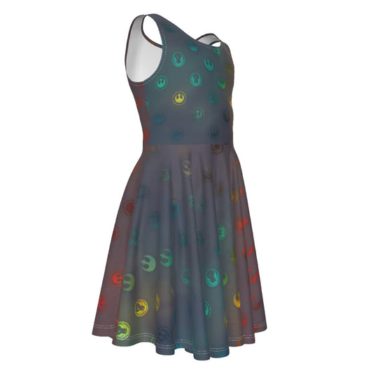 Galaxy Far Away - Kid's Sleeveless Skater Dress