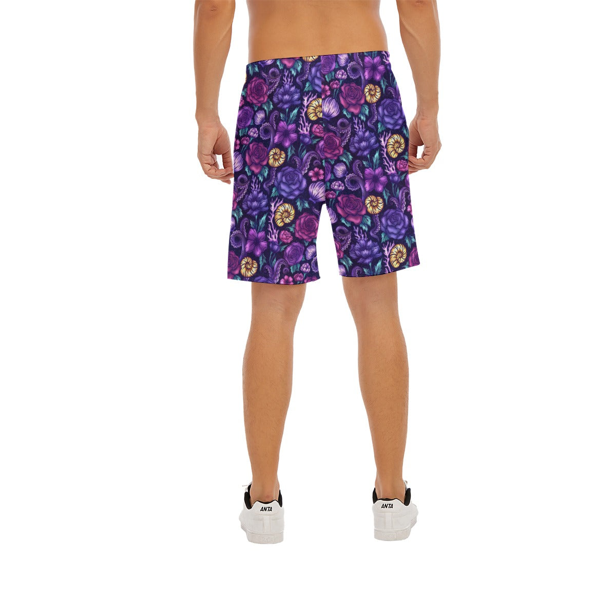 Fairytale Florals – Dark Sea Witch - Men’s Pocket Beach Shorts