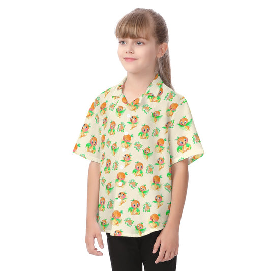 Citrus Charm Bird - Kid's Hawaiian Button Up Shirt
