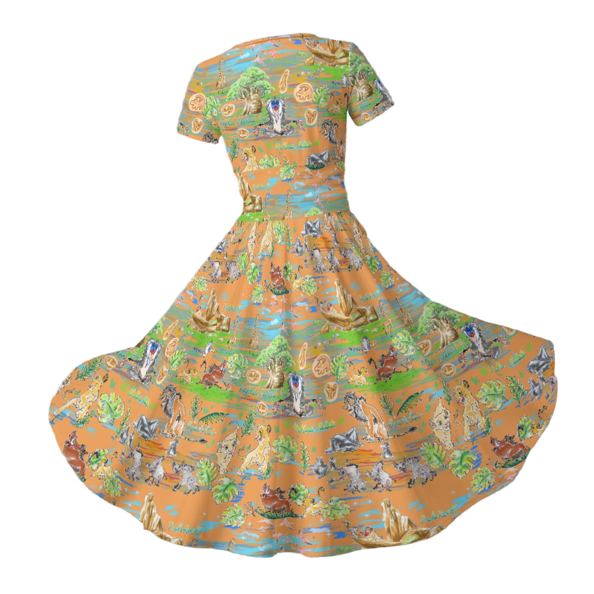Savanna Sunset Stories - Women's V-Neck Ruched Midi Dress