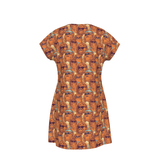 Retro Furry Friend Summer Vibes - Women's T-Shirt Dress