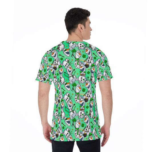 Sketched Snowman St. Patrick’s Day - Men's Short Sleeve T-Shirt