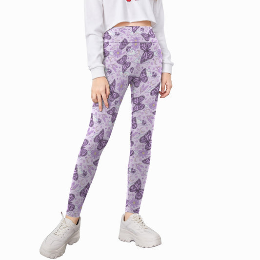 Lavender Butterflies - Kid's Leggings