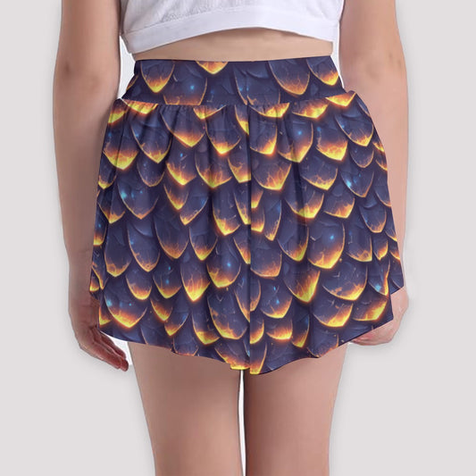 Animal Print - Dragon - Girls’ Flowy Pocket Shorts