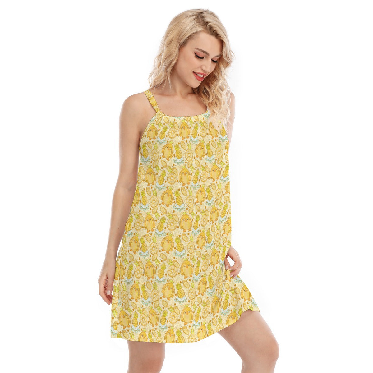 Fruitimals - Pineapple Penguins - Women’s Adjustable Sundress