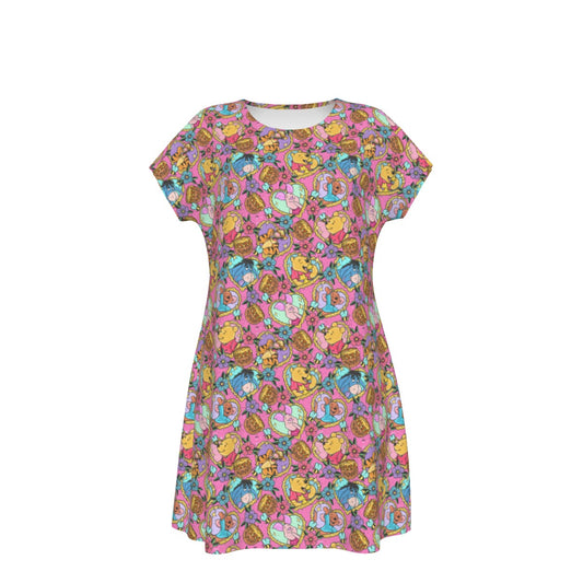 Tattoo Hearts Woodland Friends - Women's T-Shirt Dress