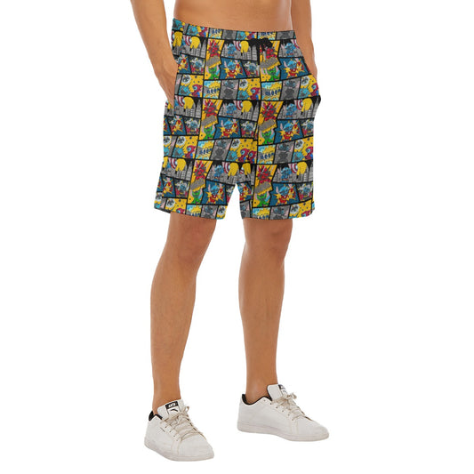 Superhero Stitch - Comic Action - Men’s Pocket Beach Shorts