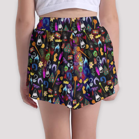 Villainous Icons Collage - Girls’ Flowy Pocket Shorts